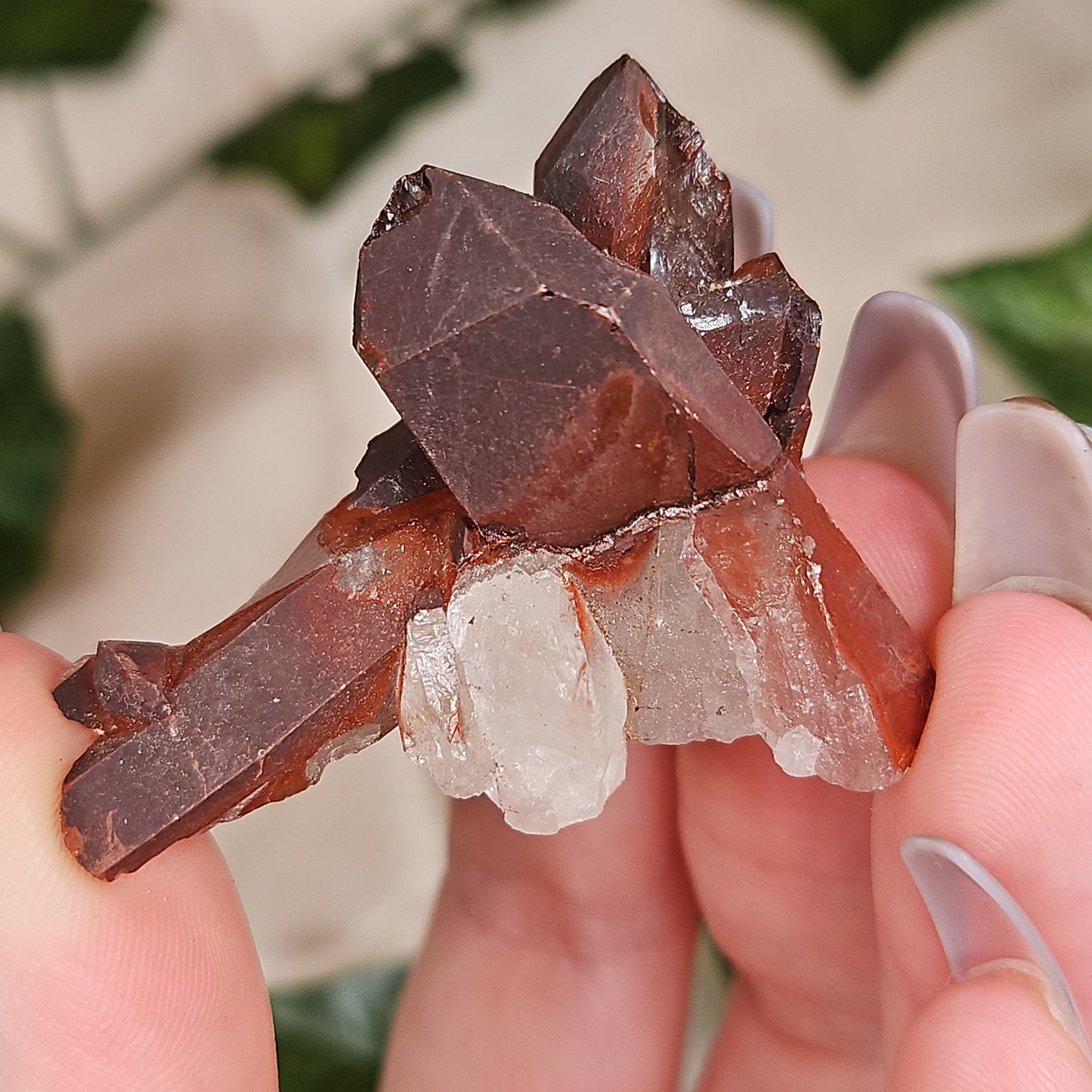 Hematoid quartz cluster