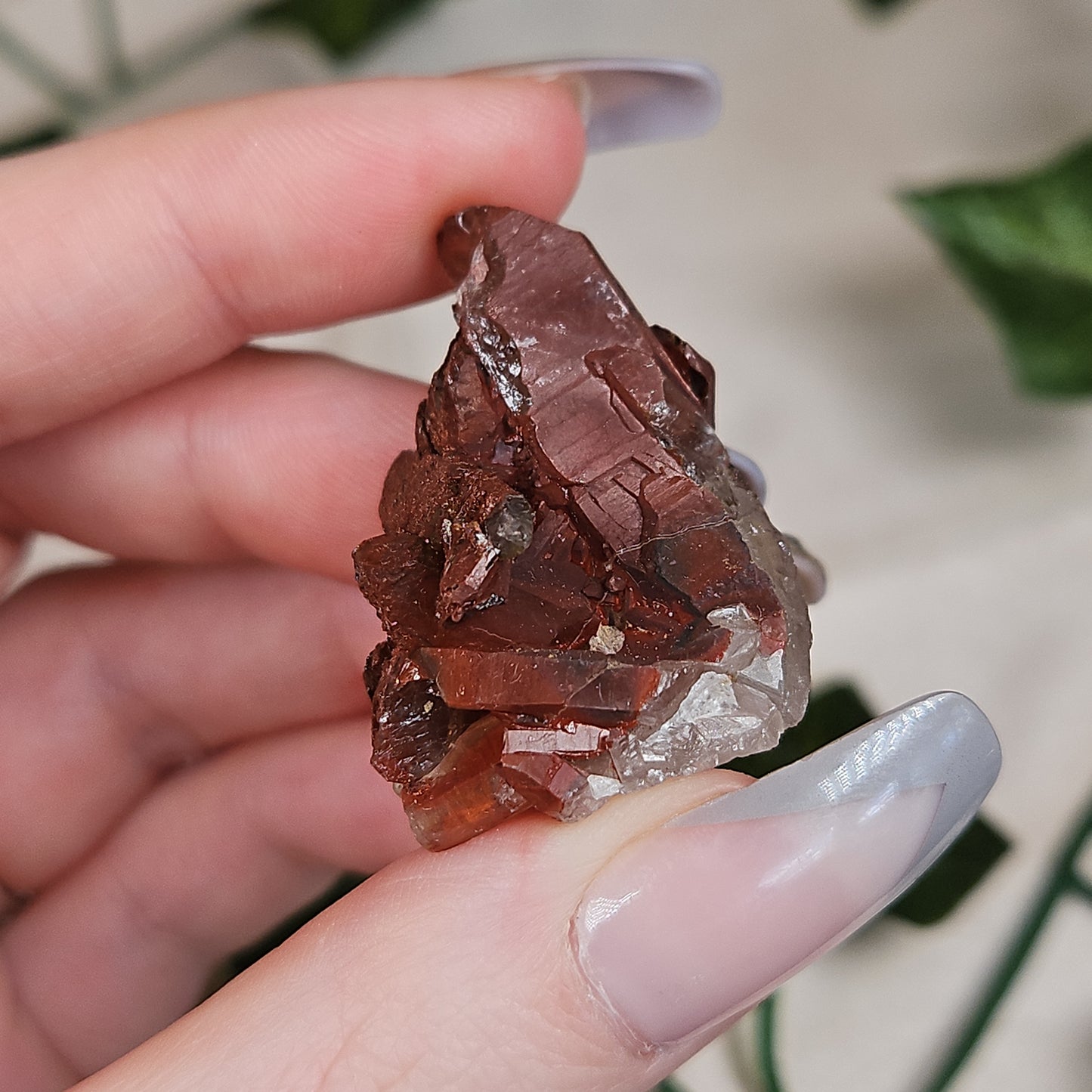 Hematoid quartz cluster