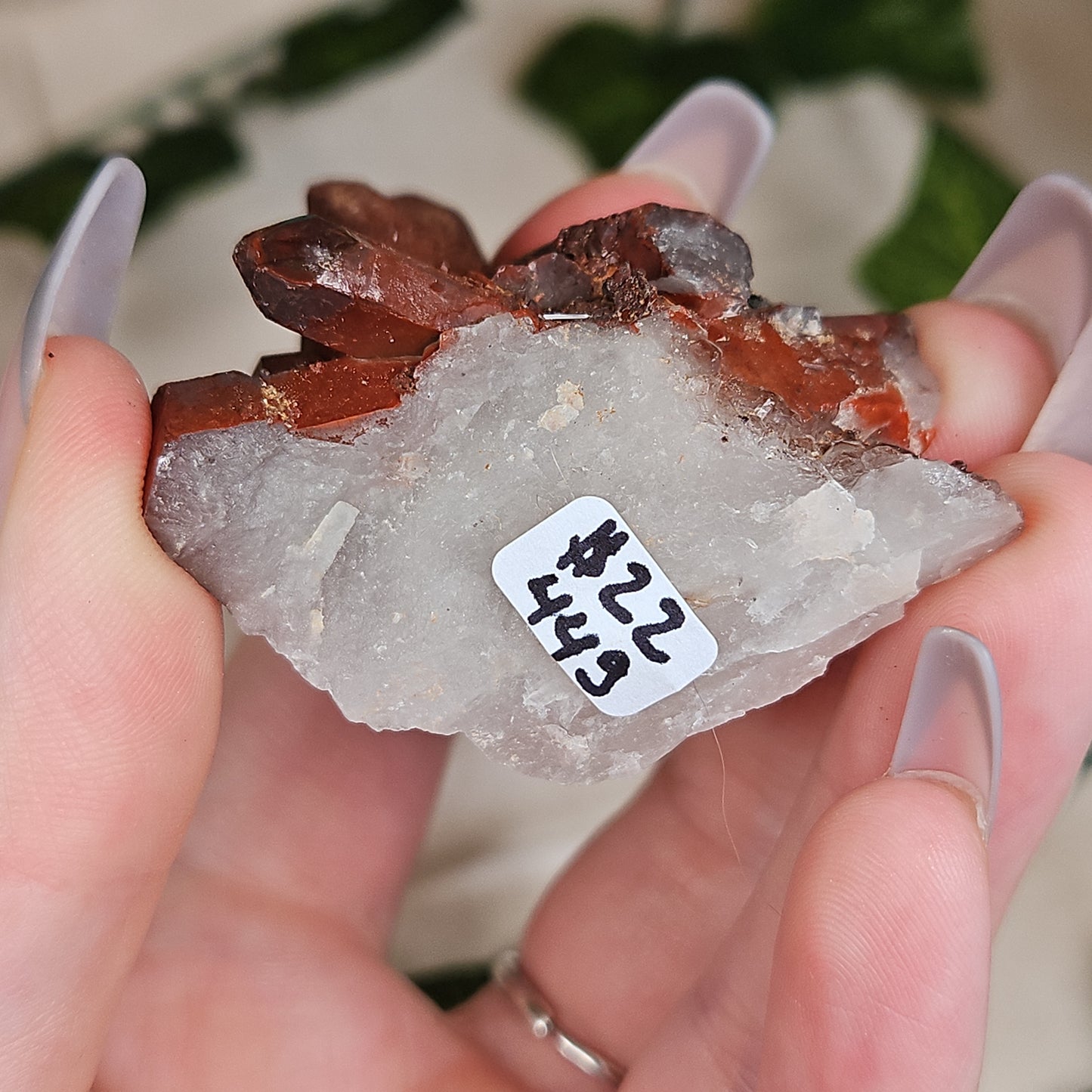 Hematoid quartz cluster