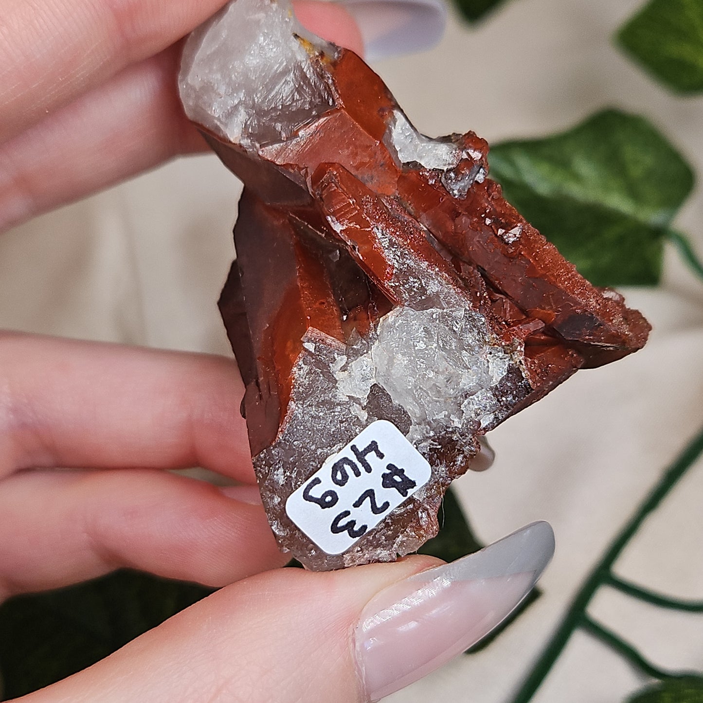 Hematoid quartz cluster