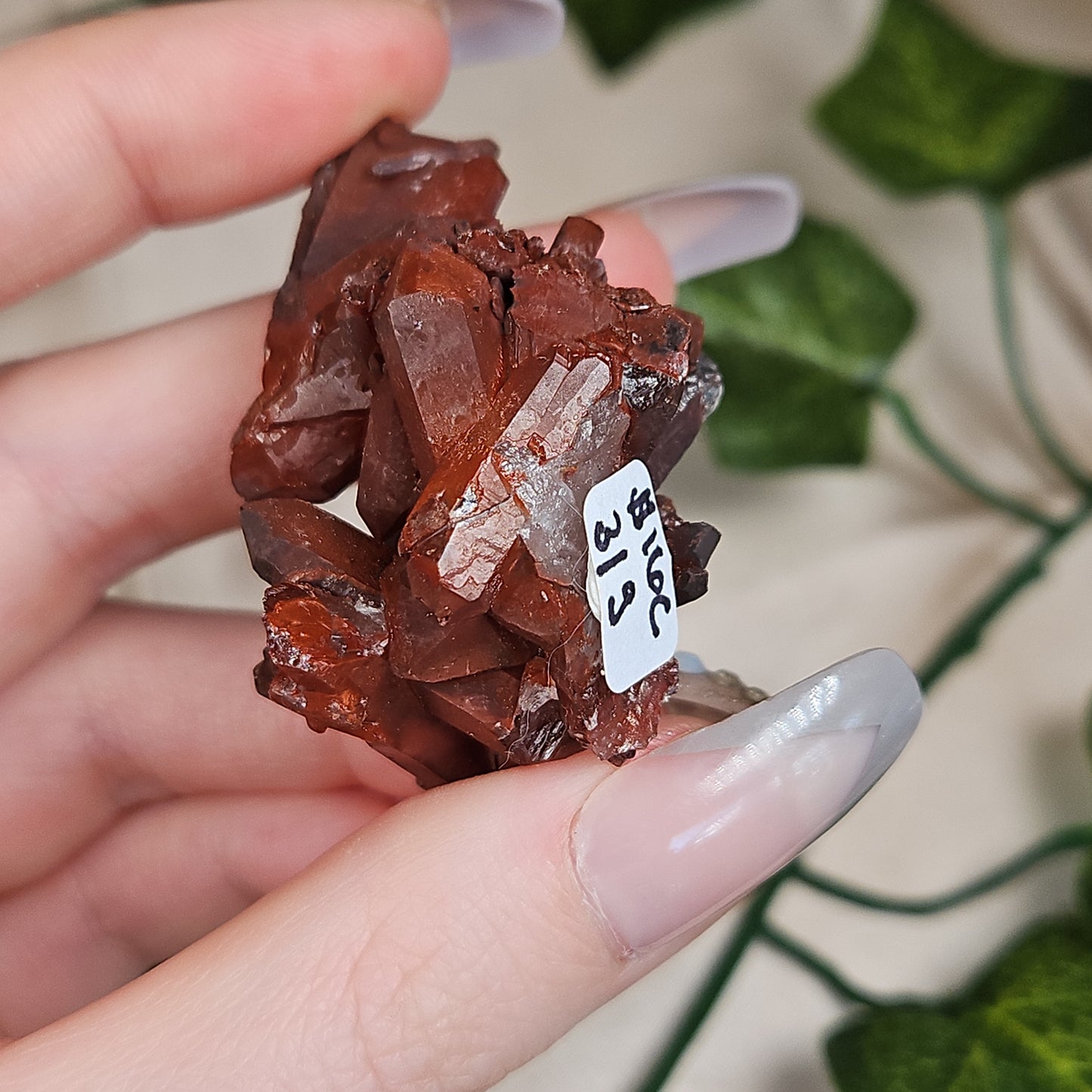 Hematoid quartz cluster