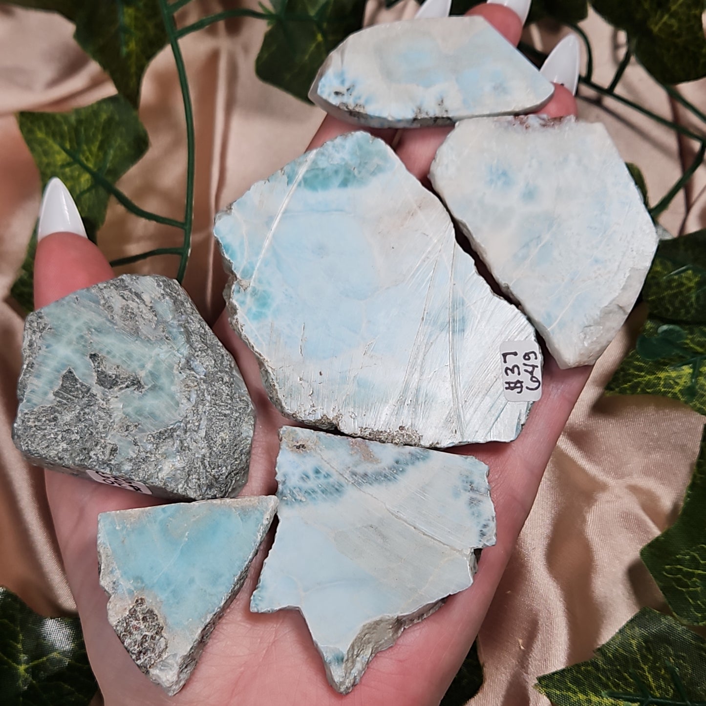 Raw Larimar slab
