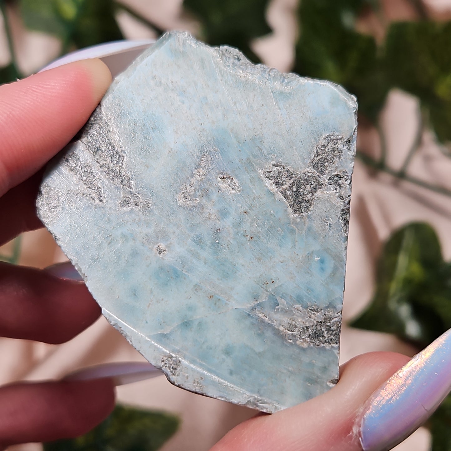 Raw Larimar slab