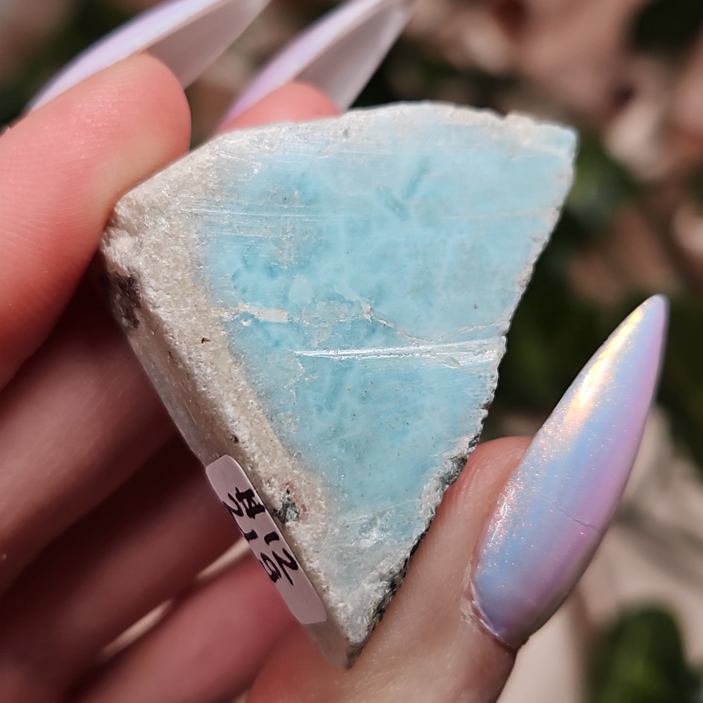 Raw Larimar slab