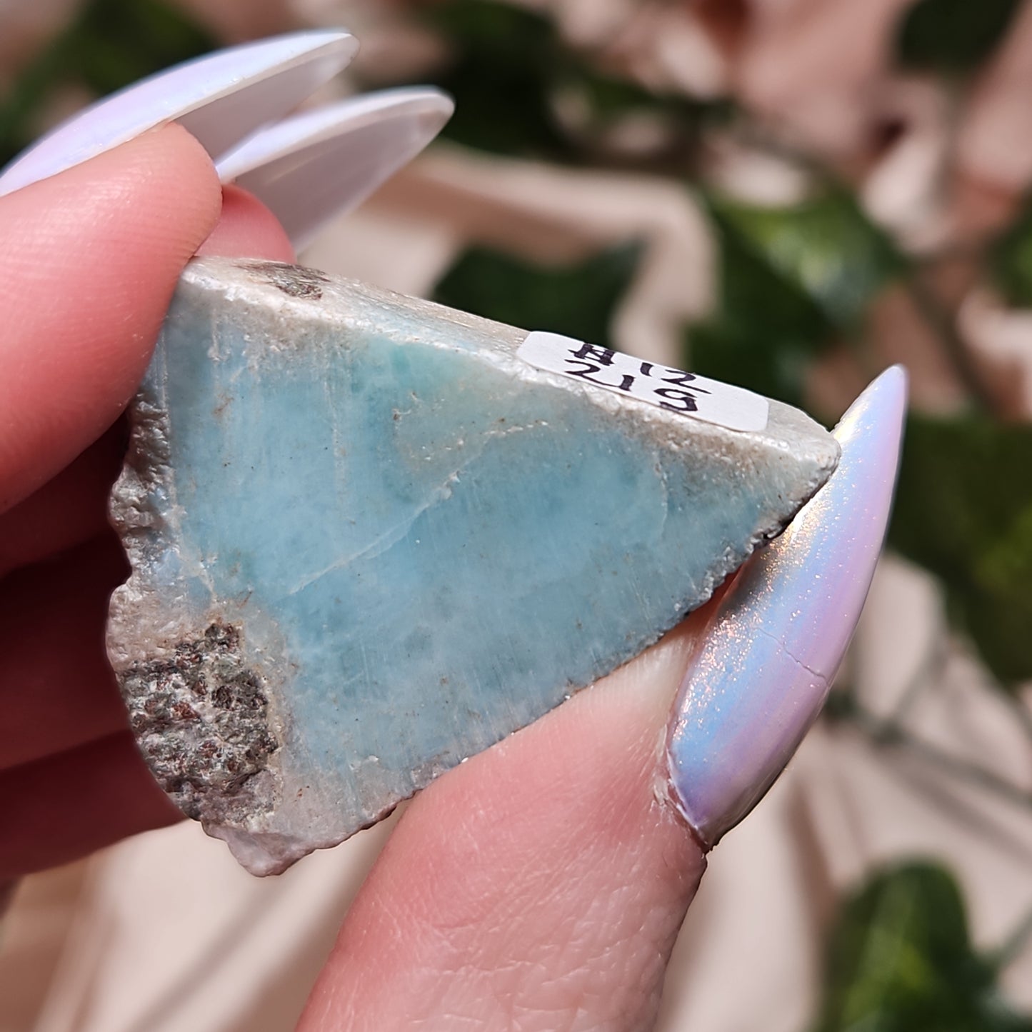 Raw Larimar slab