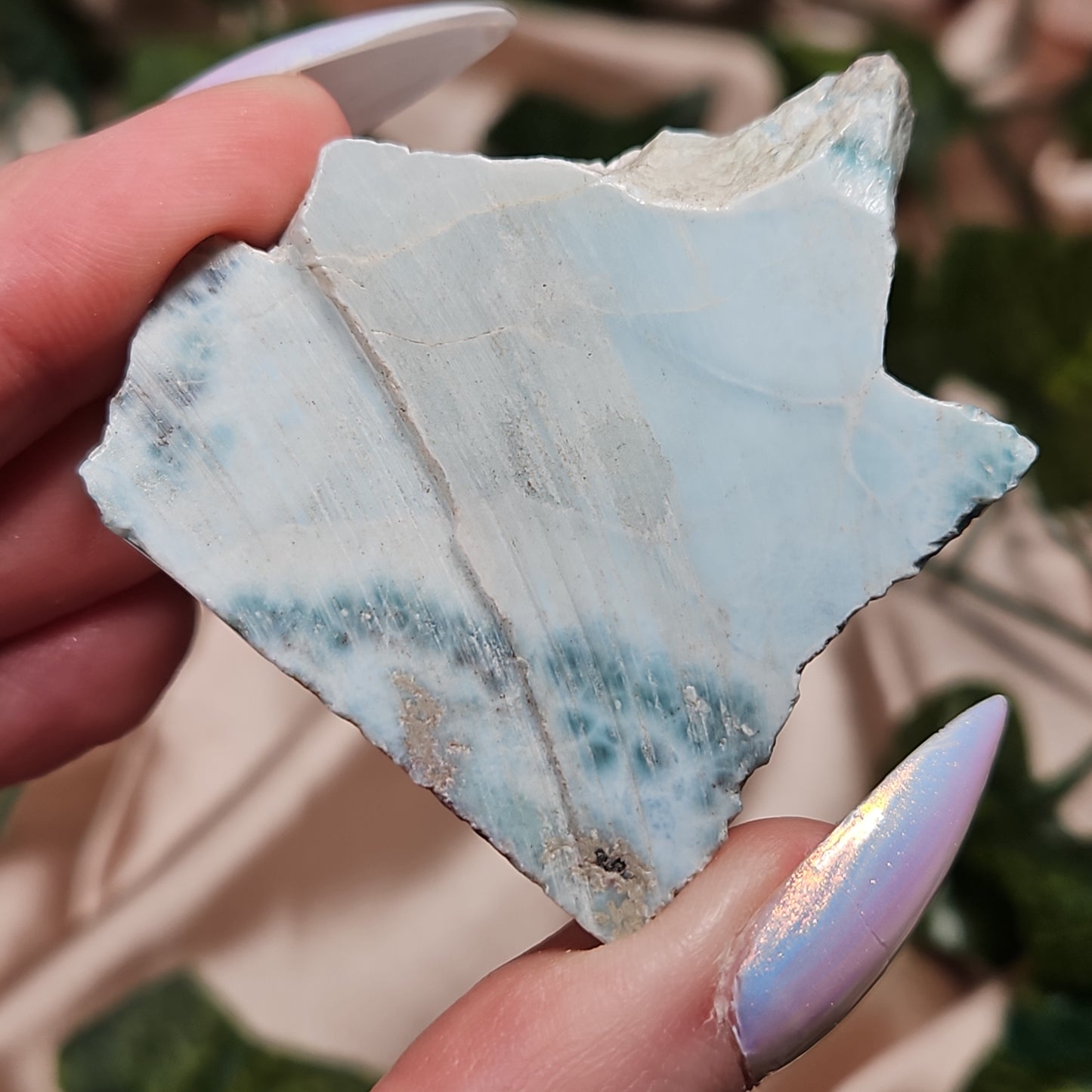 Raw Larimar slab