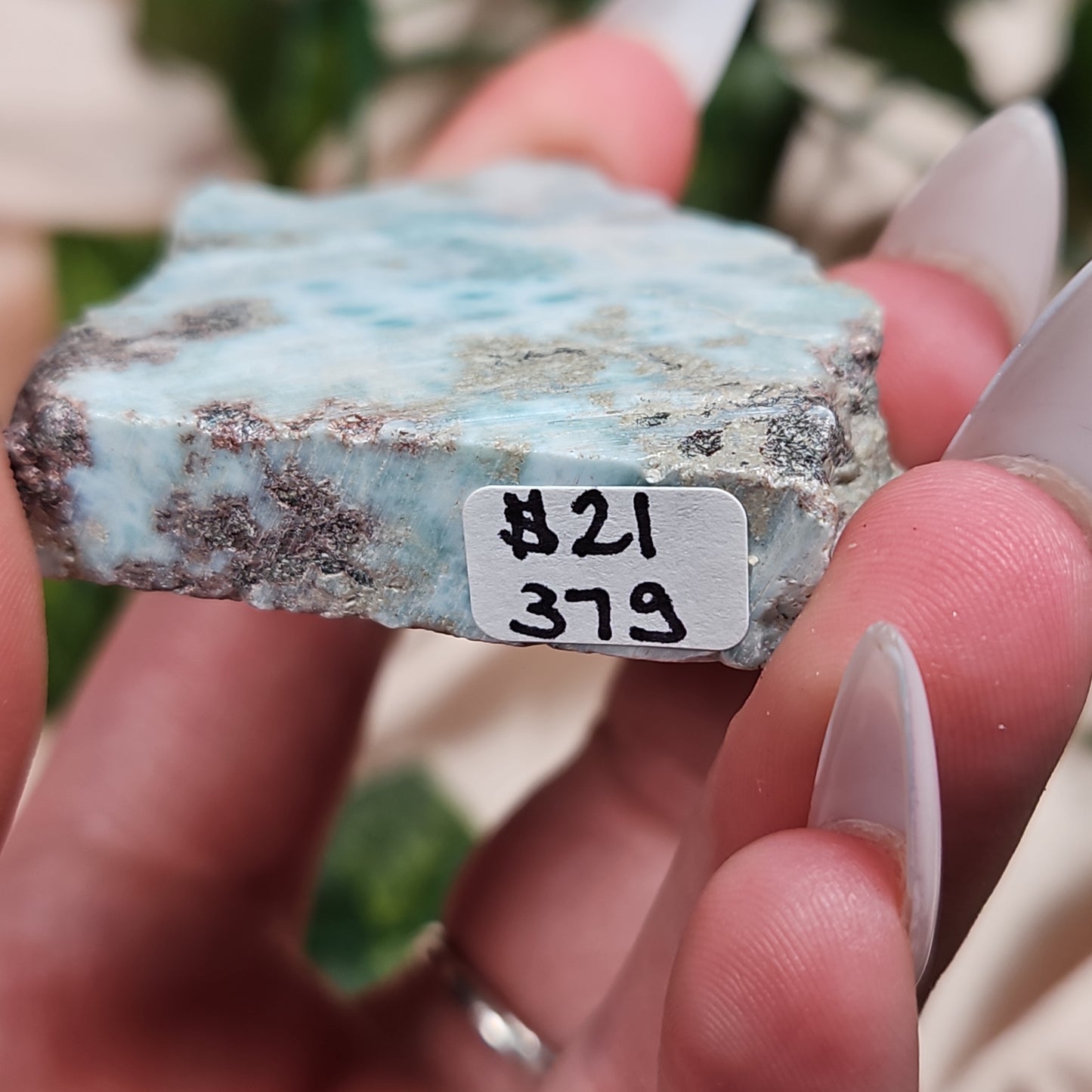 Raw Larimar slab