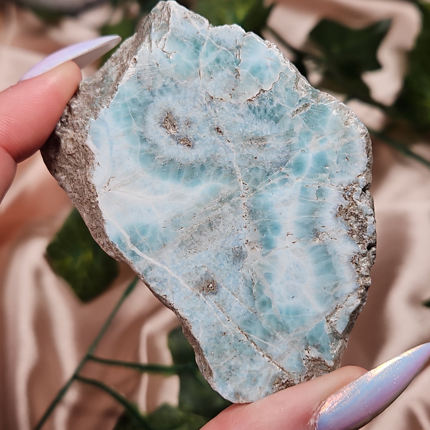 Raw Larimar slab