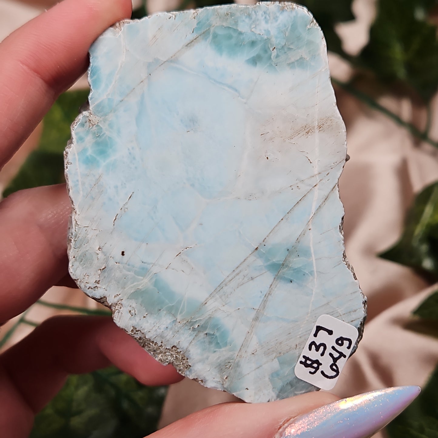 Raw Larimar slab