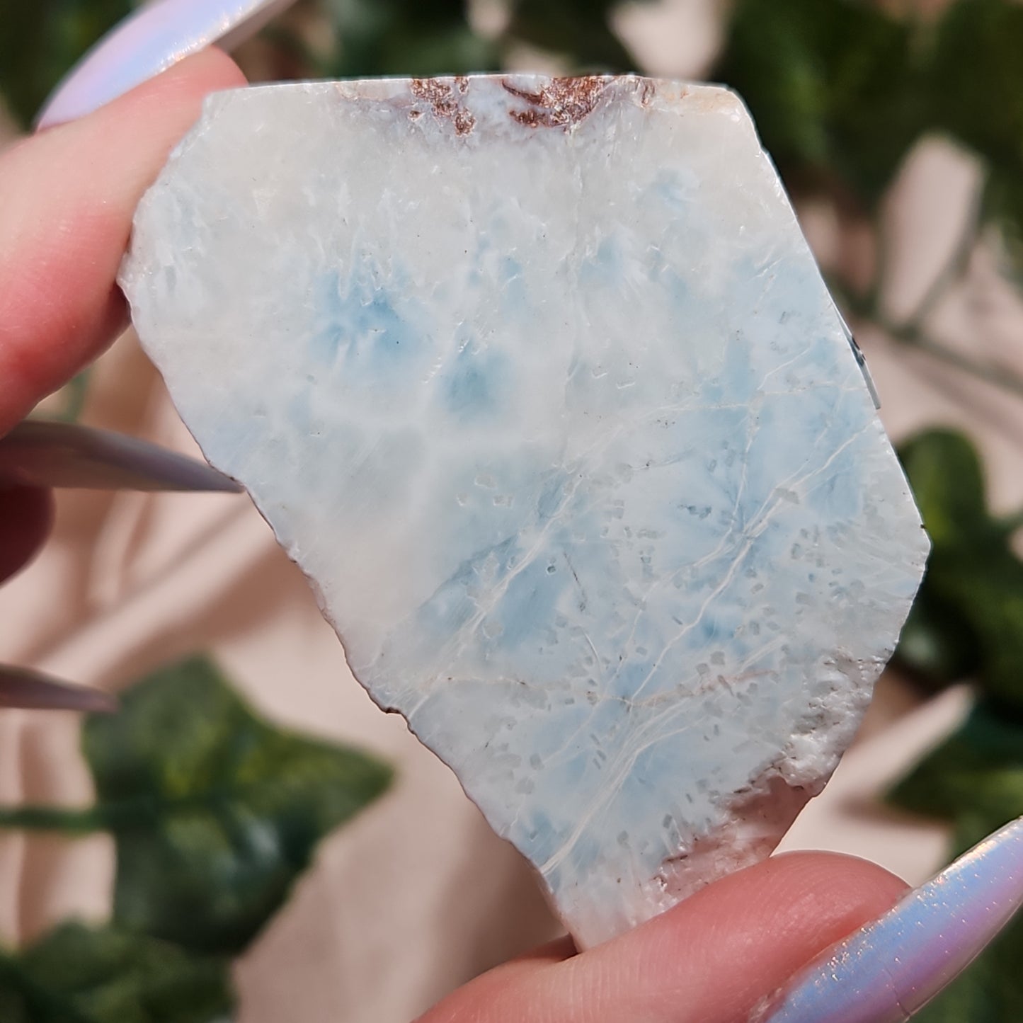 Raw Larimar slab