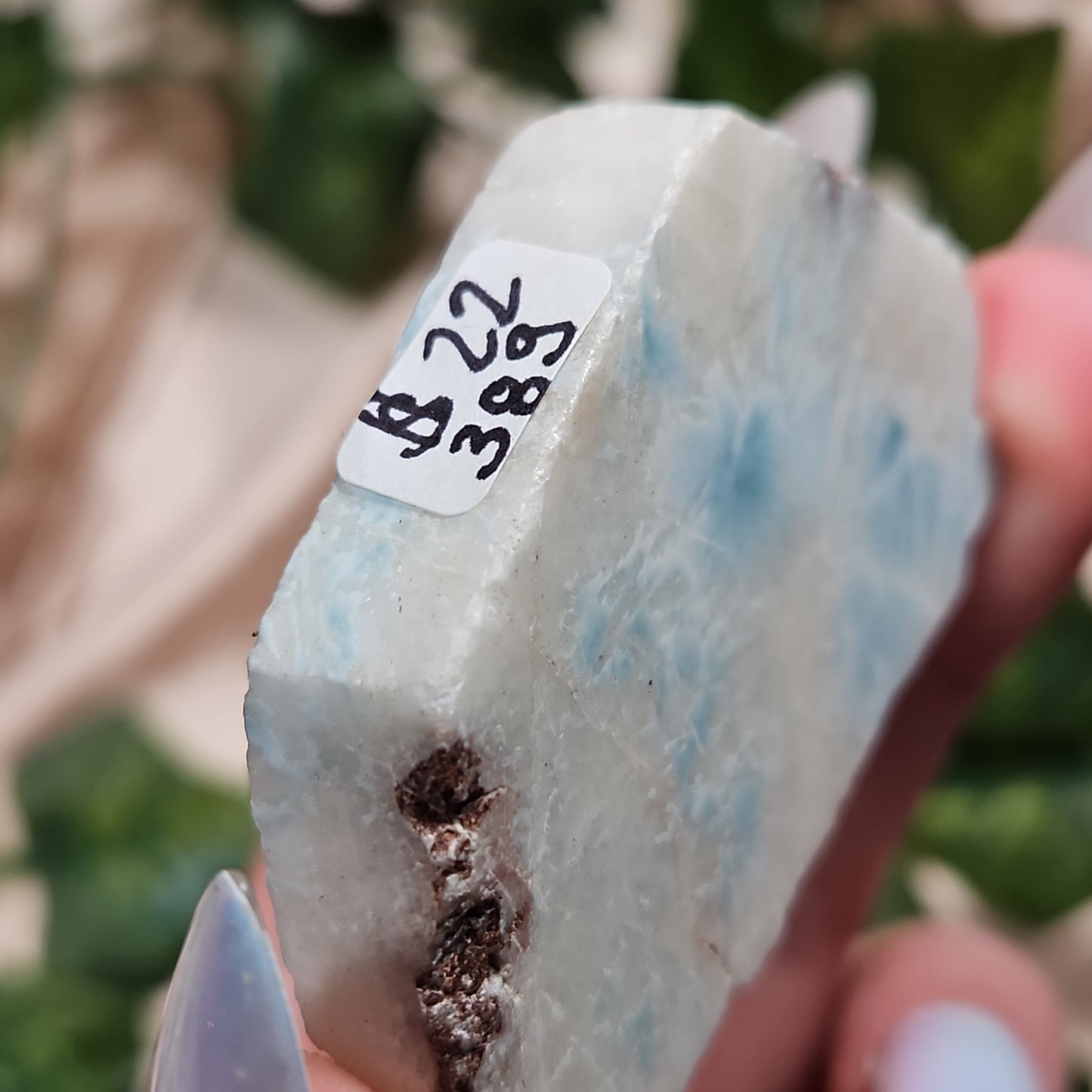 Raw Larimar slab