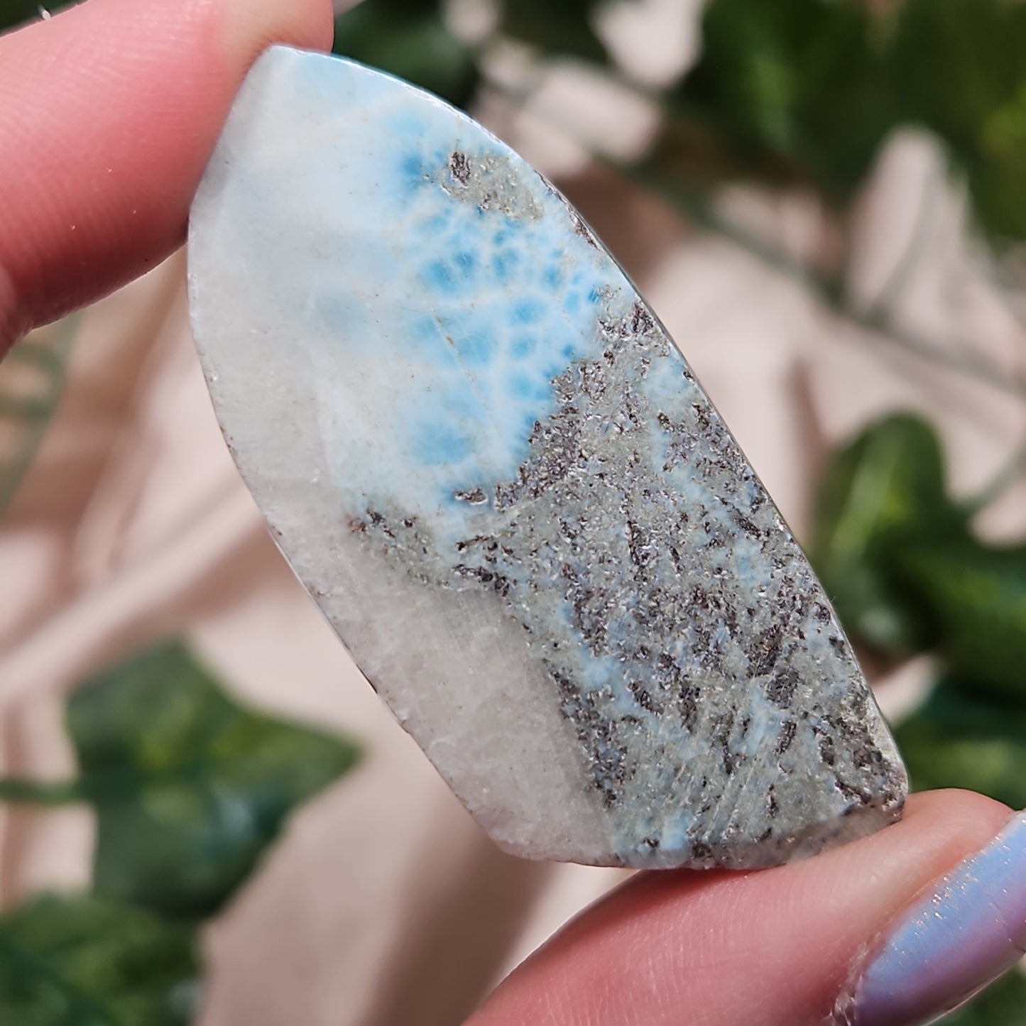 Raw Larimar slab