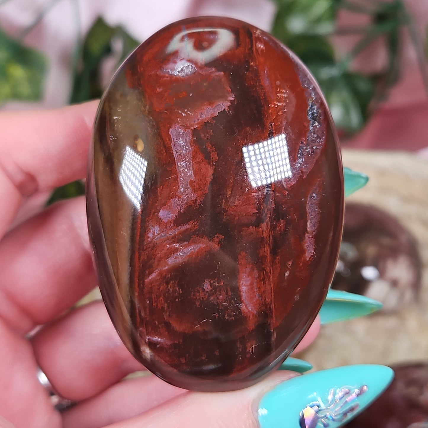 Petrified wood palmstone