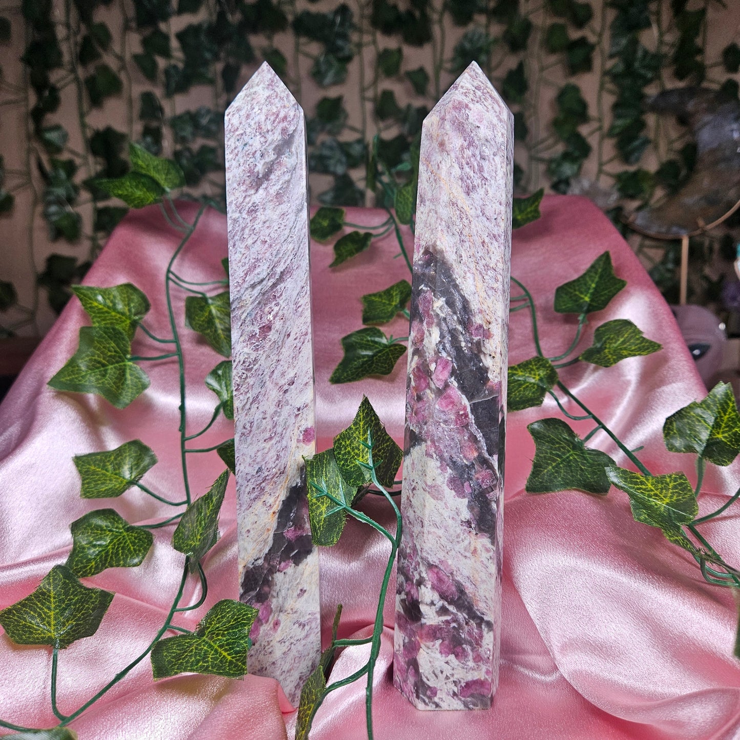 Pink tourmaline tower