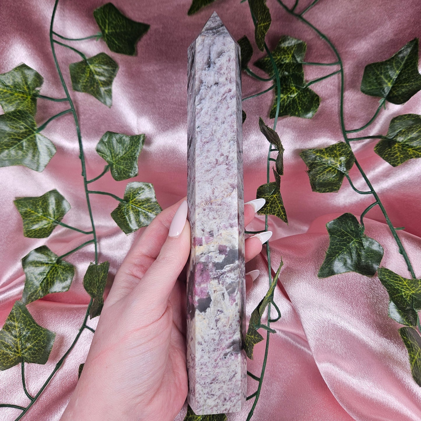 Pink tourmaline tower
