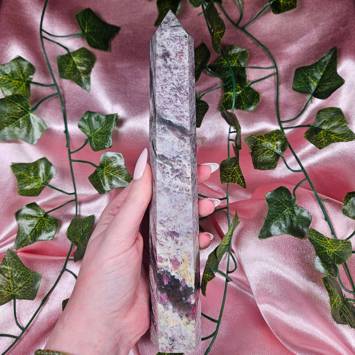 Pink tourmaline tower