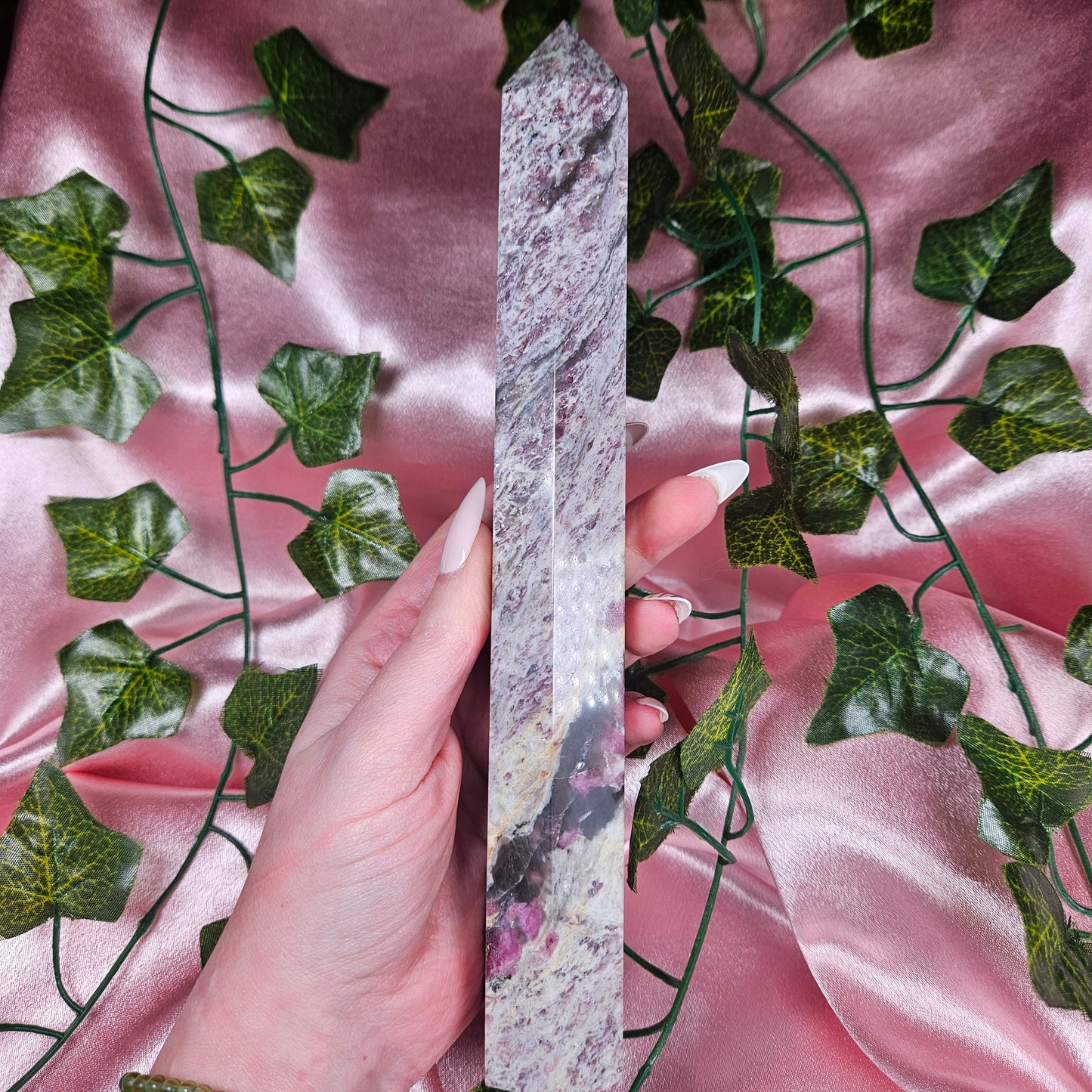 Pink tourmaline tower