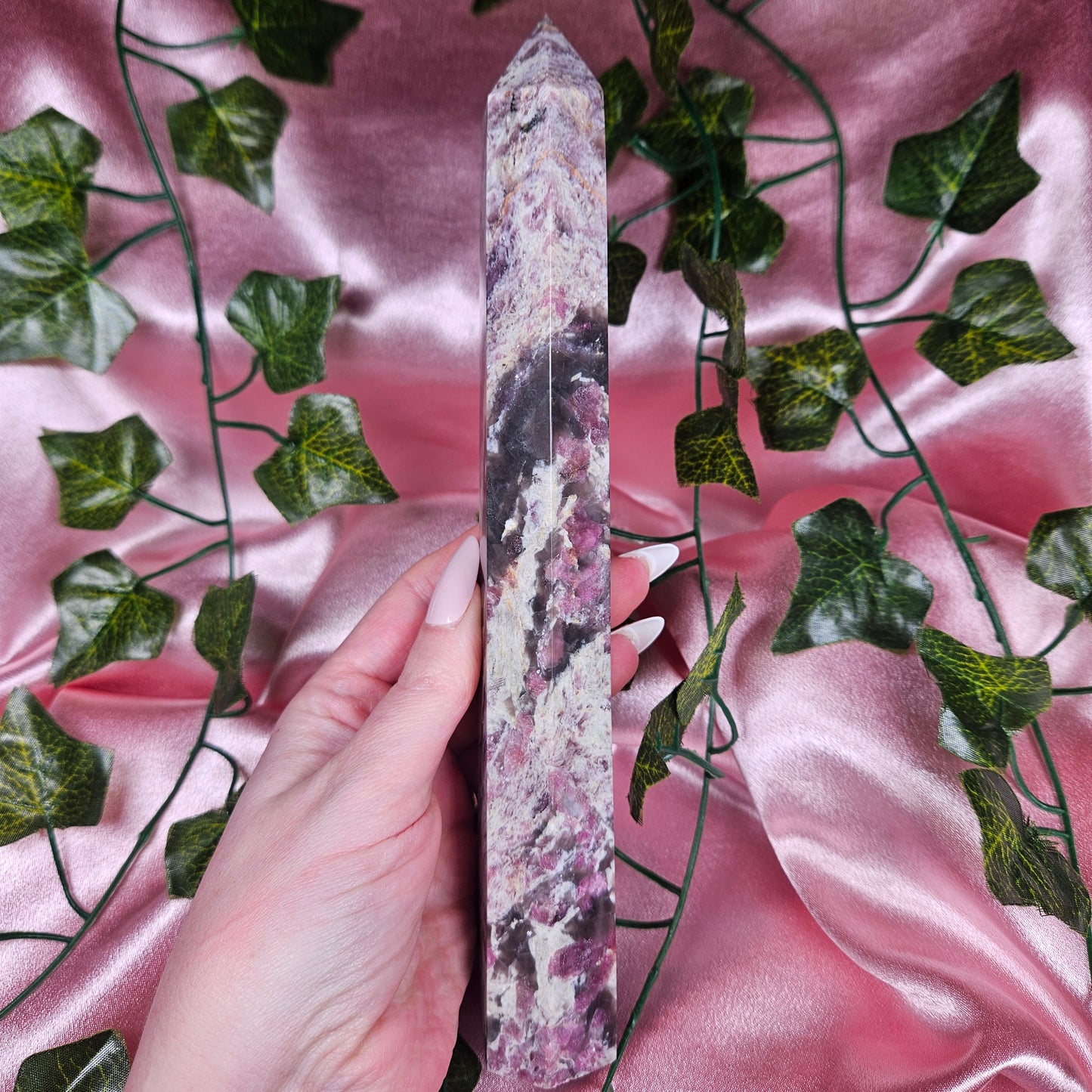 Pink tourmaline tower