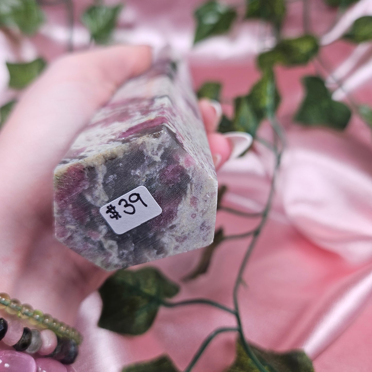 Pink tourmaline tower