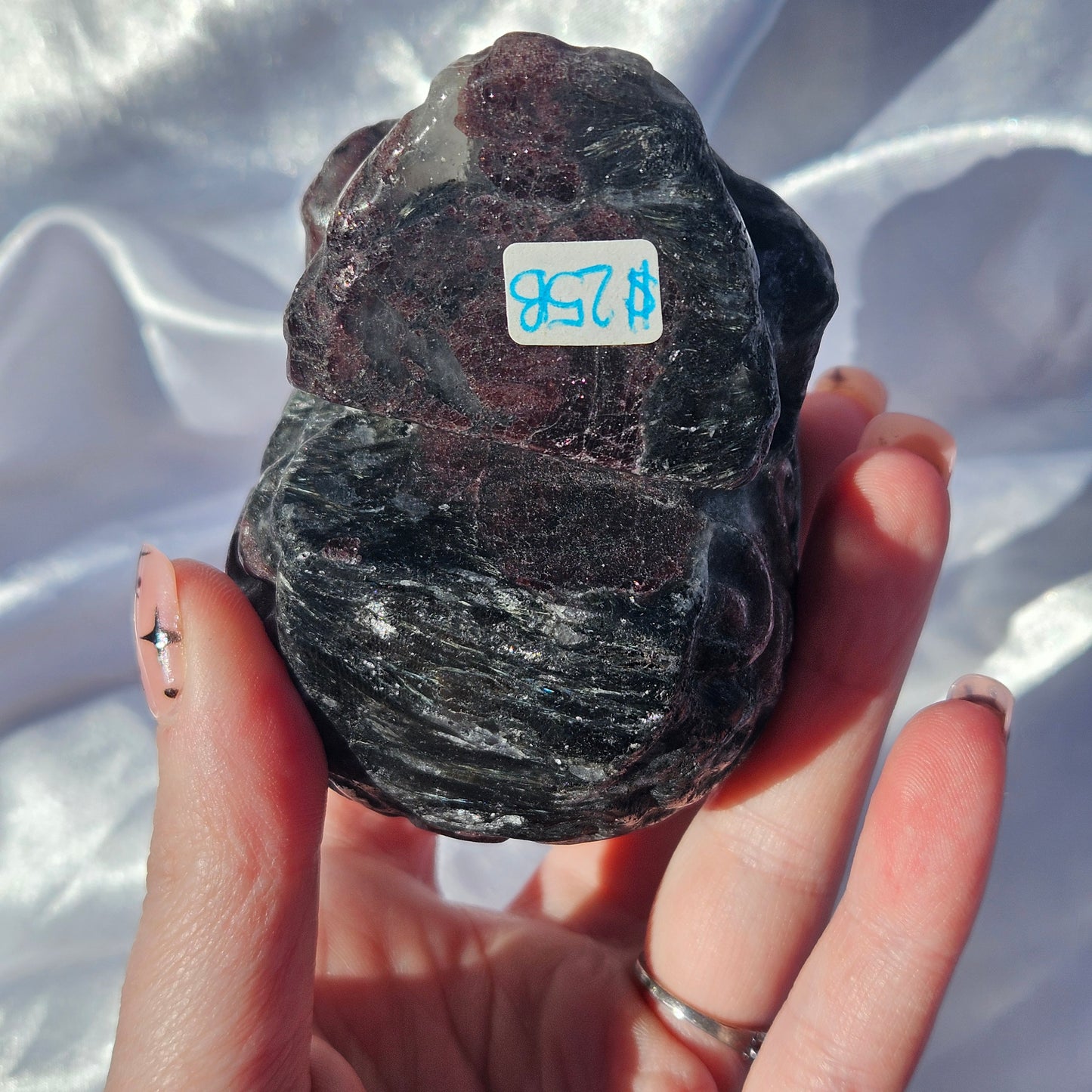 Garnet and arfvedsonite skull