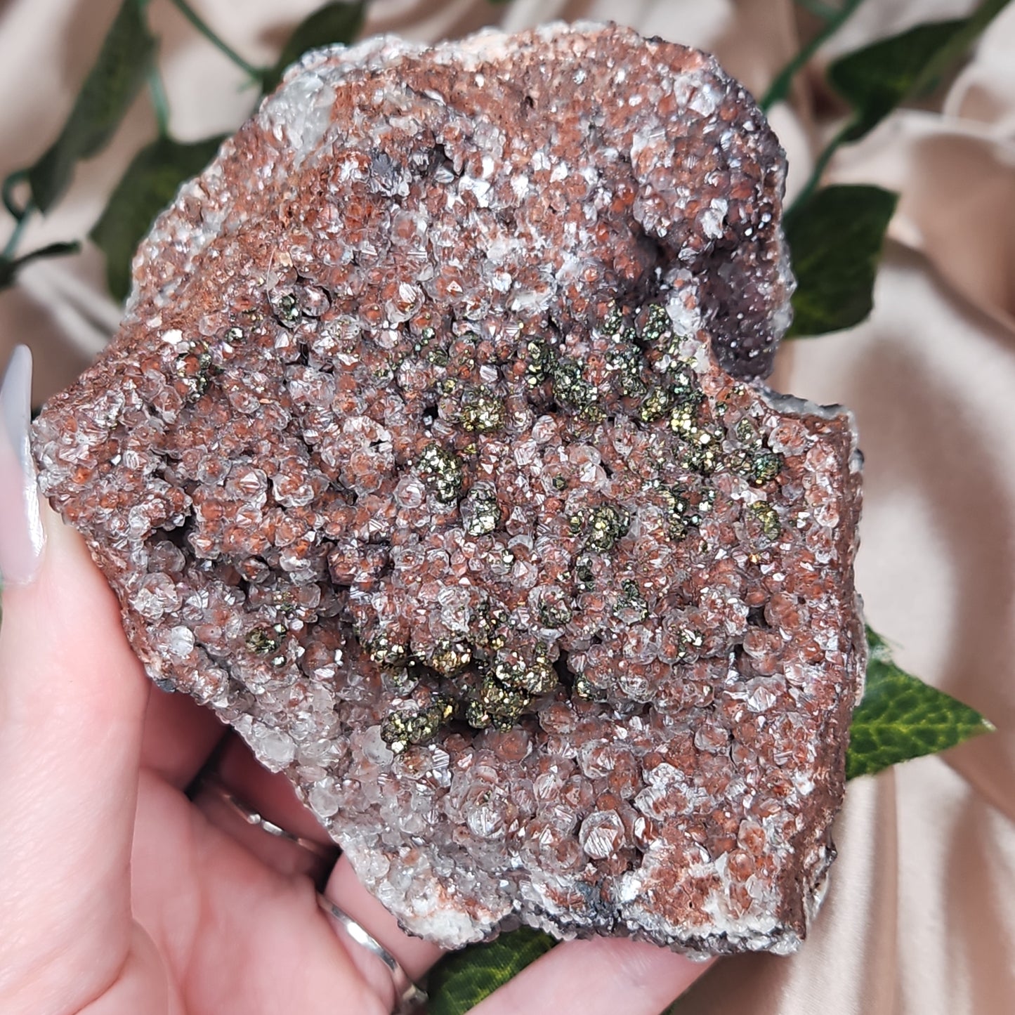 Hematoid quartz with pyrite specimen