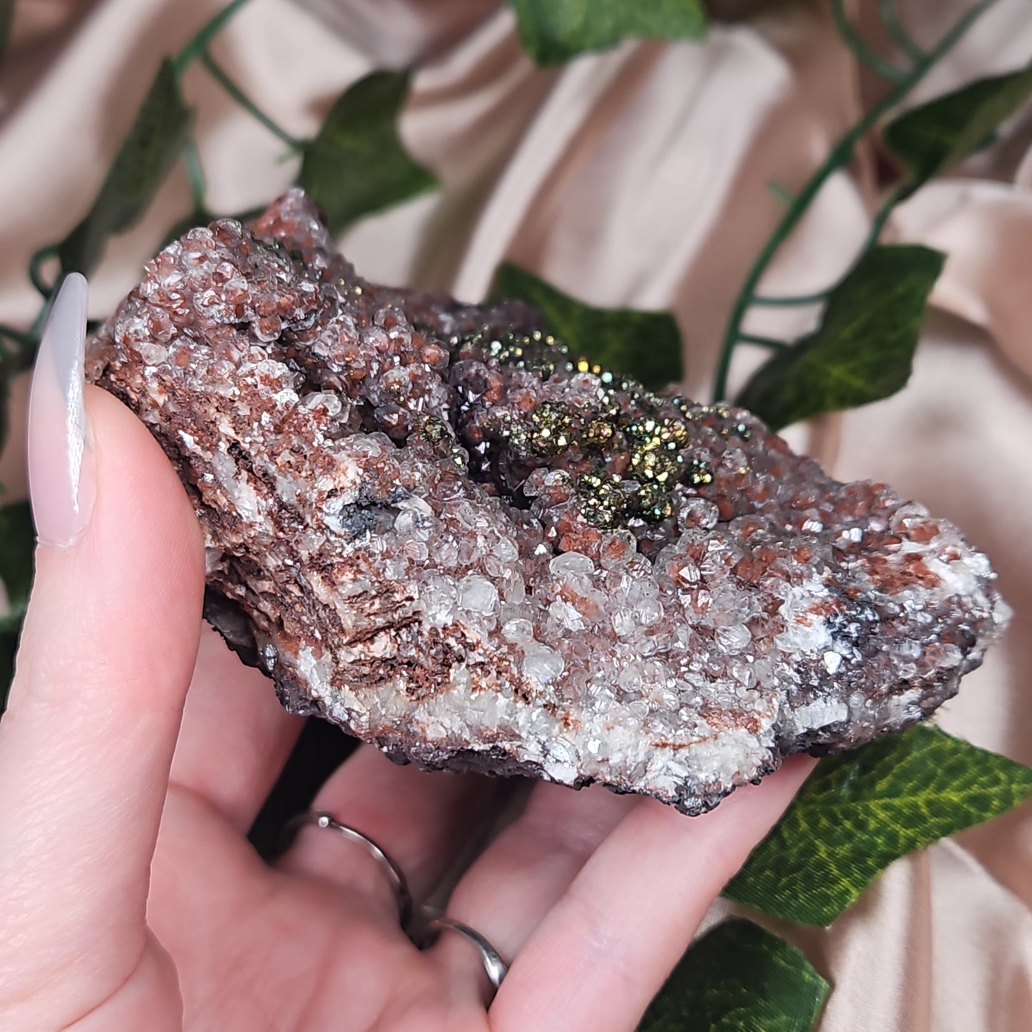 Hematoid quartz with pyrite specimen