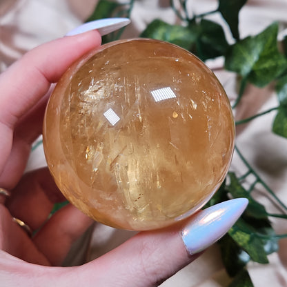 High quality honey calcite sphere