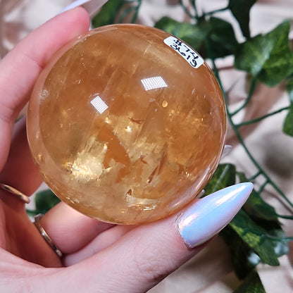 High quality honey calcite sphere