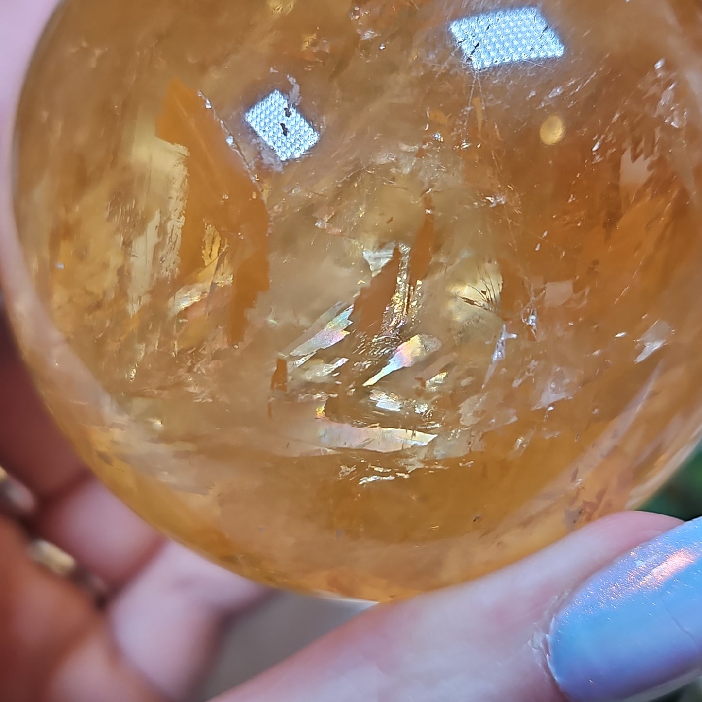 High quality honey calcite sphere