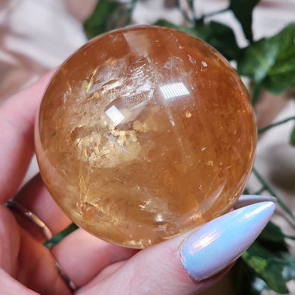 High quality honey calcite sphere