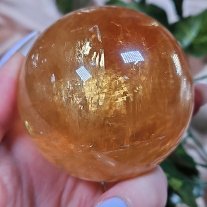 High quality honey calcite sphere