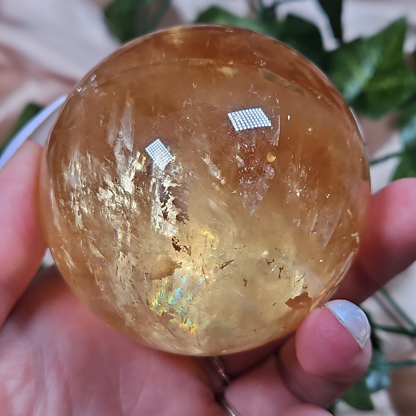 High quality honey calcite sphere