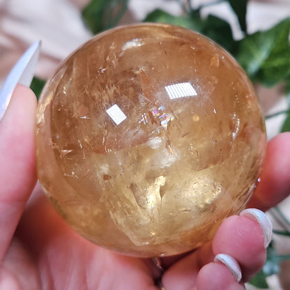High quality honey calcite sphere