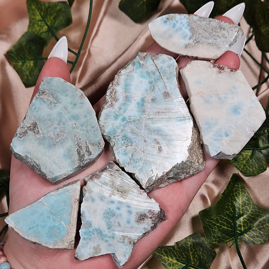 Raw Larimar slab