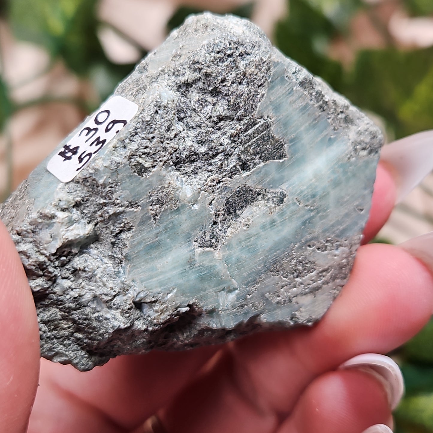 Raw Larimar slab
