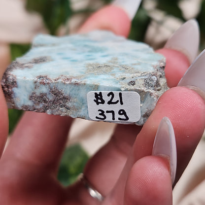 Raw Larimar slab