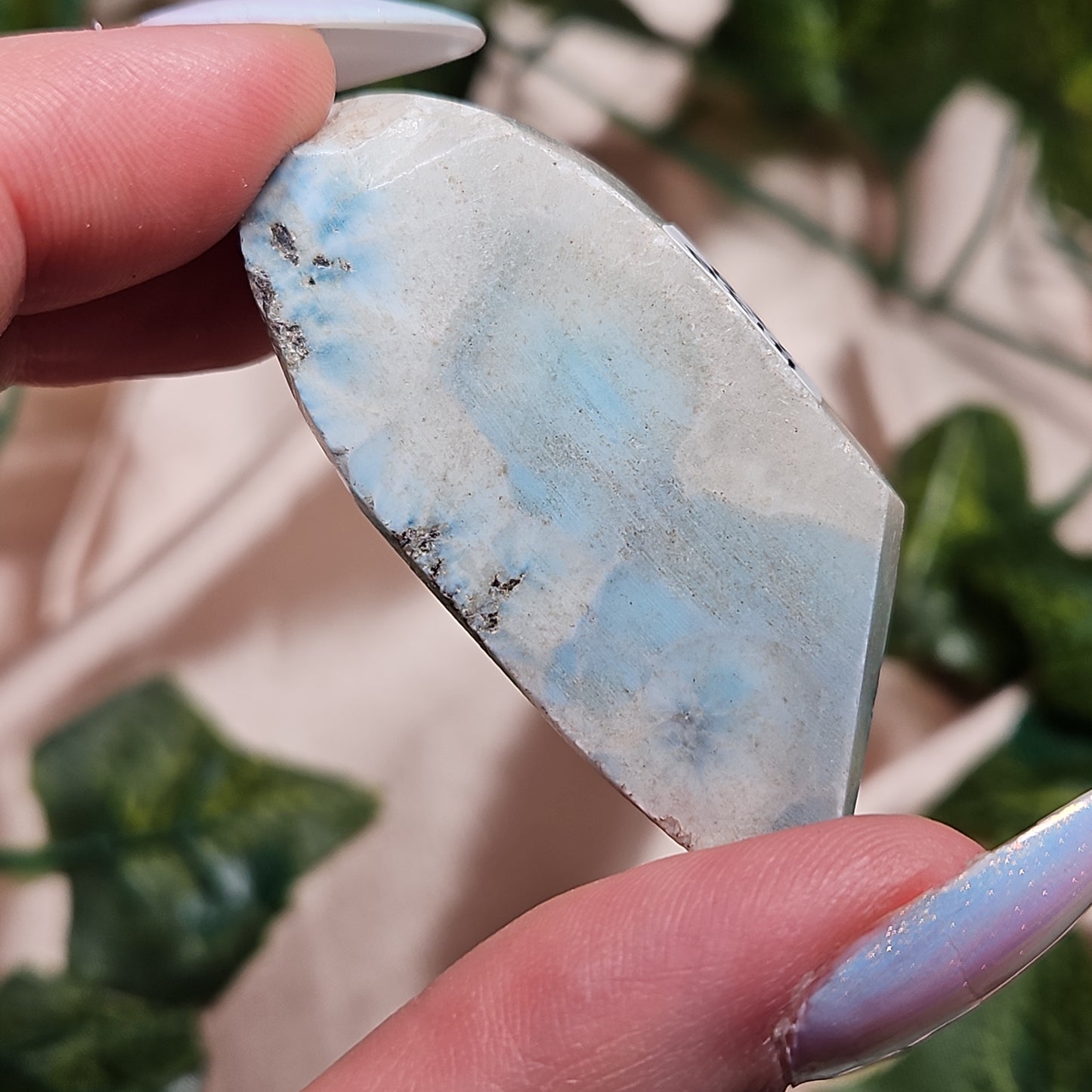 Raw Larimar slab