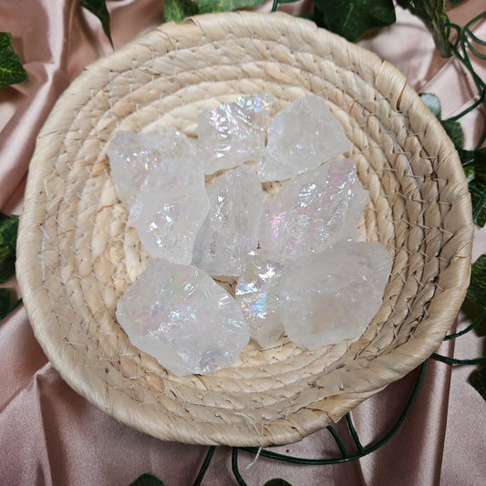 Raw aura clear quartz