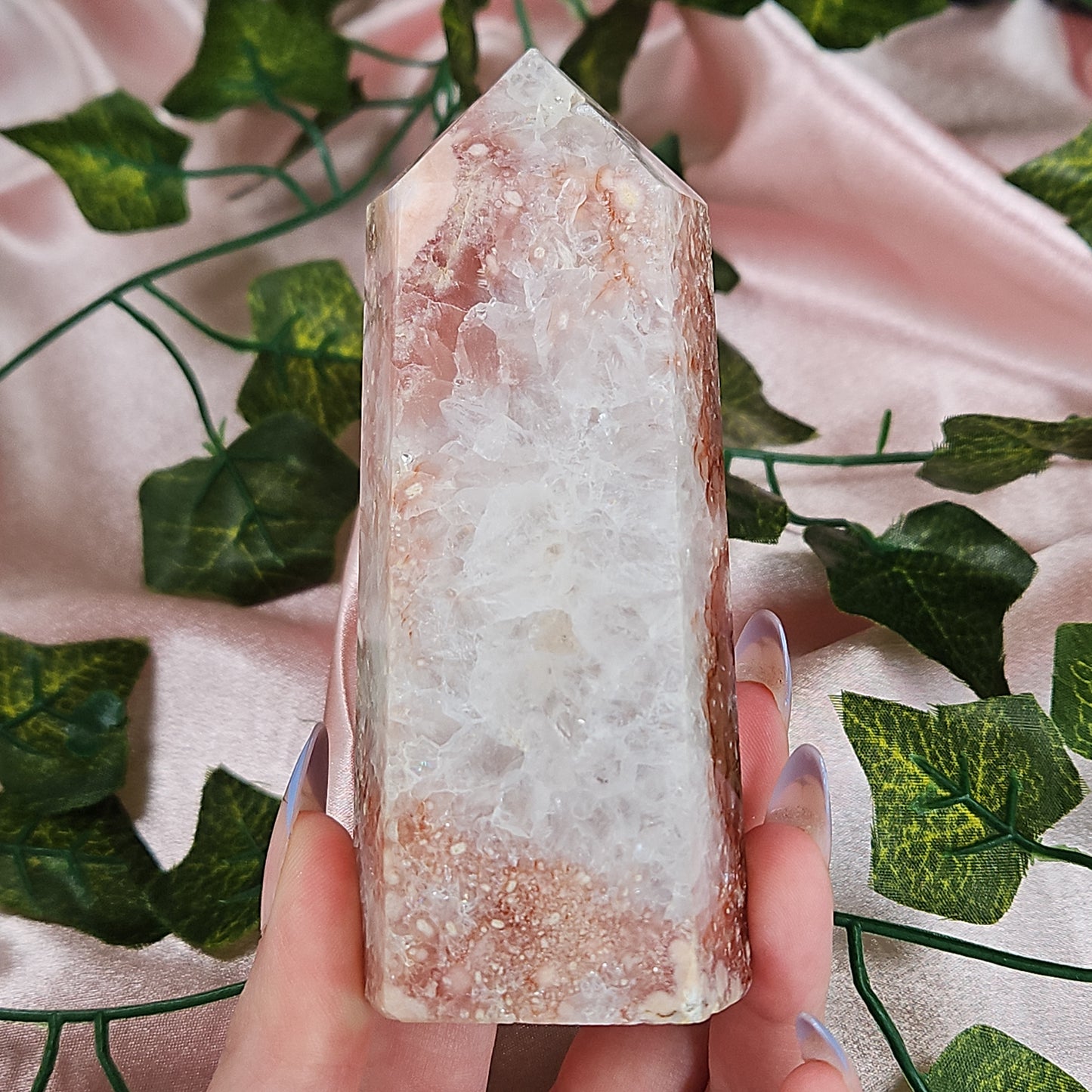Pink amethyst/ flower agate tower