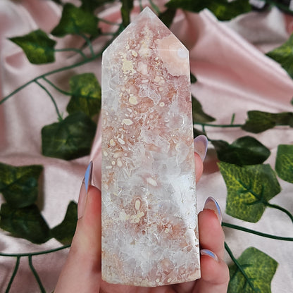 Pink amethyst/ flower agate tower