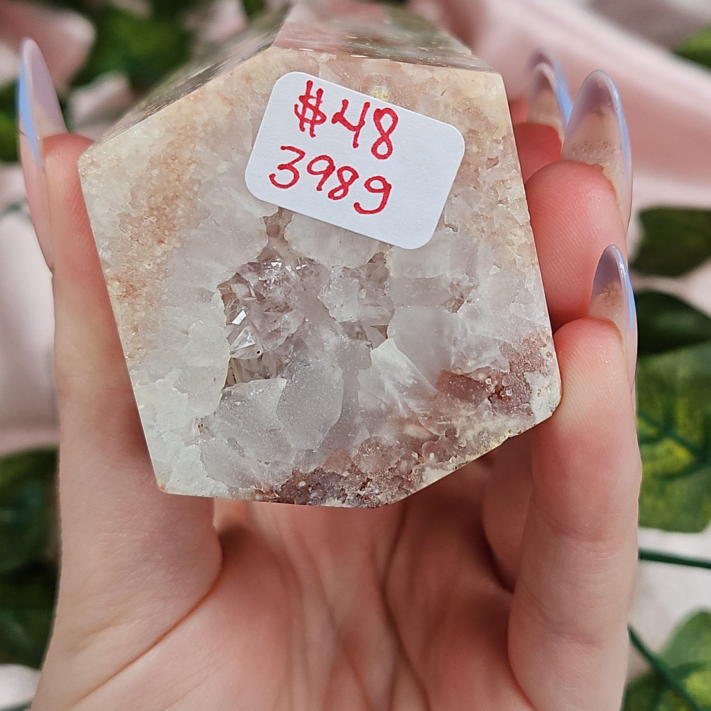 Pink amethyst/ flower agate tower