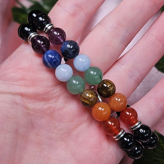 Chakra black tourmaline bracelet
