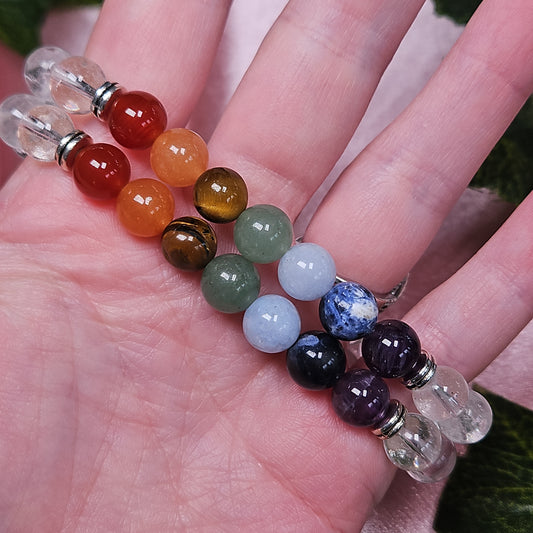 Chakra clear quartz bracelet