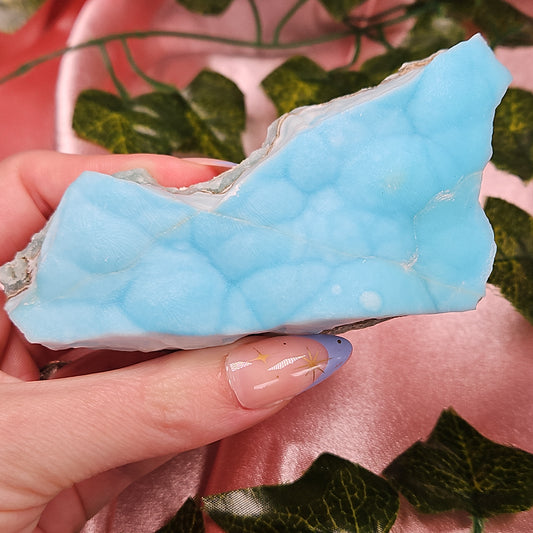 Blue aragonite specimen