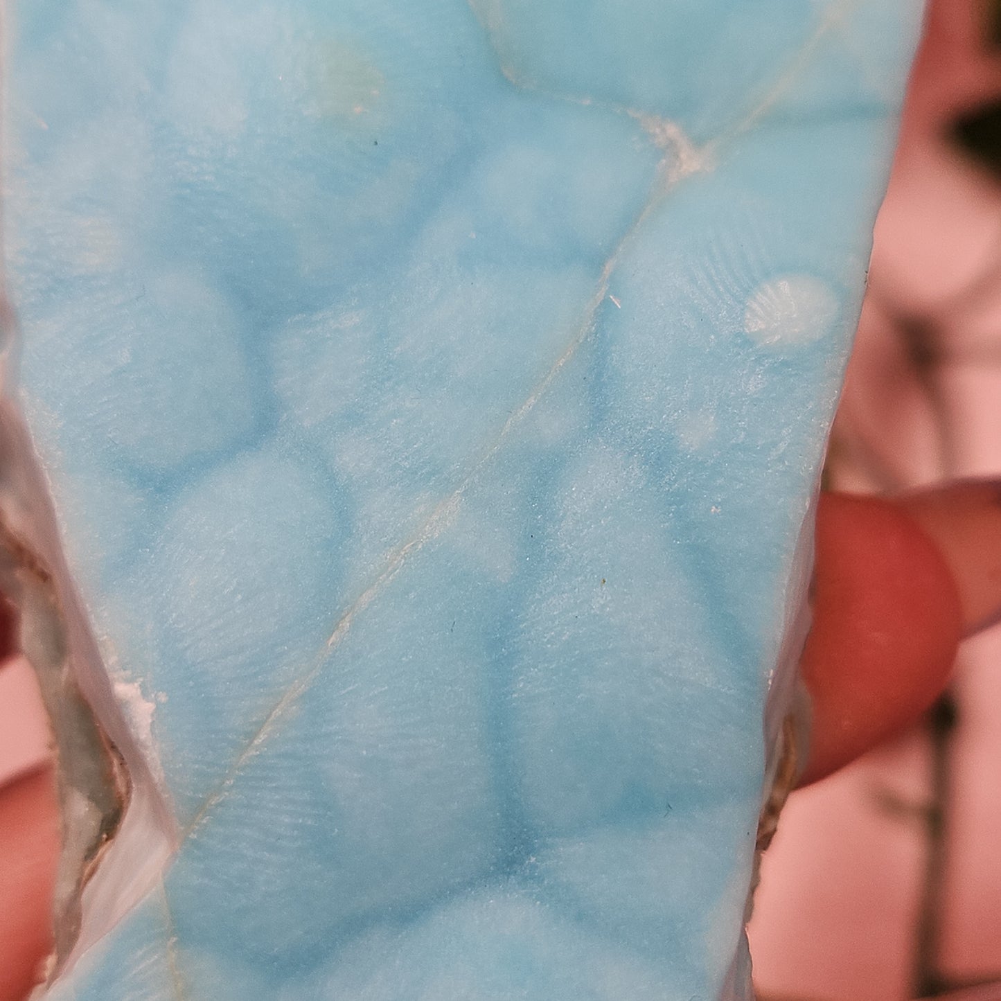 Blue aragonite specimen