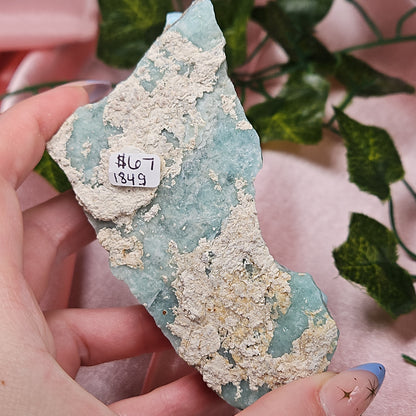 Blue aragonite specimen