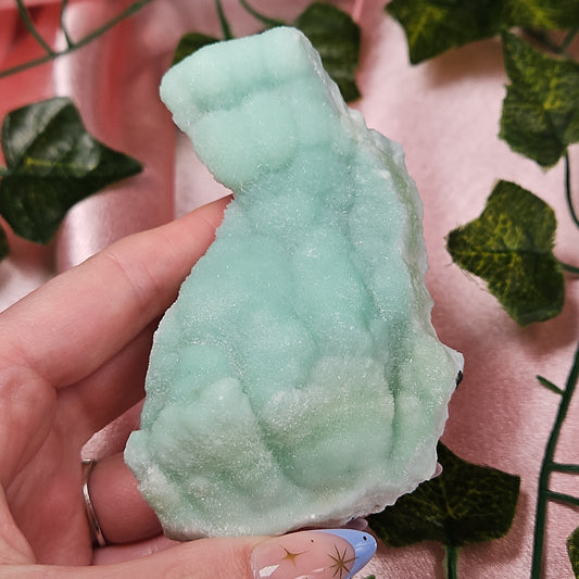 Blue aragonite specimen
