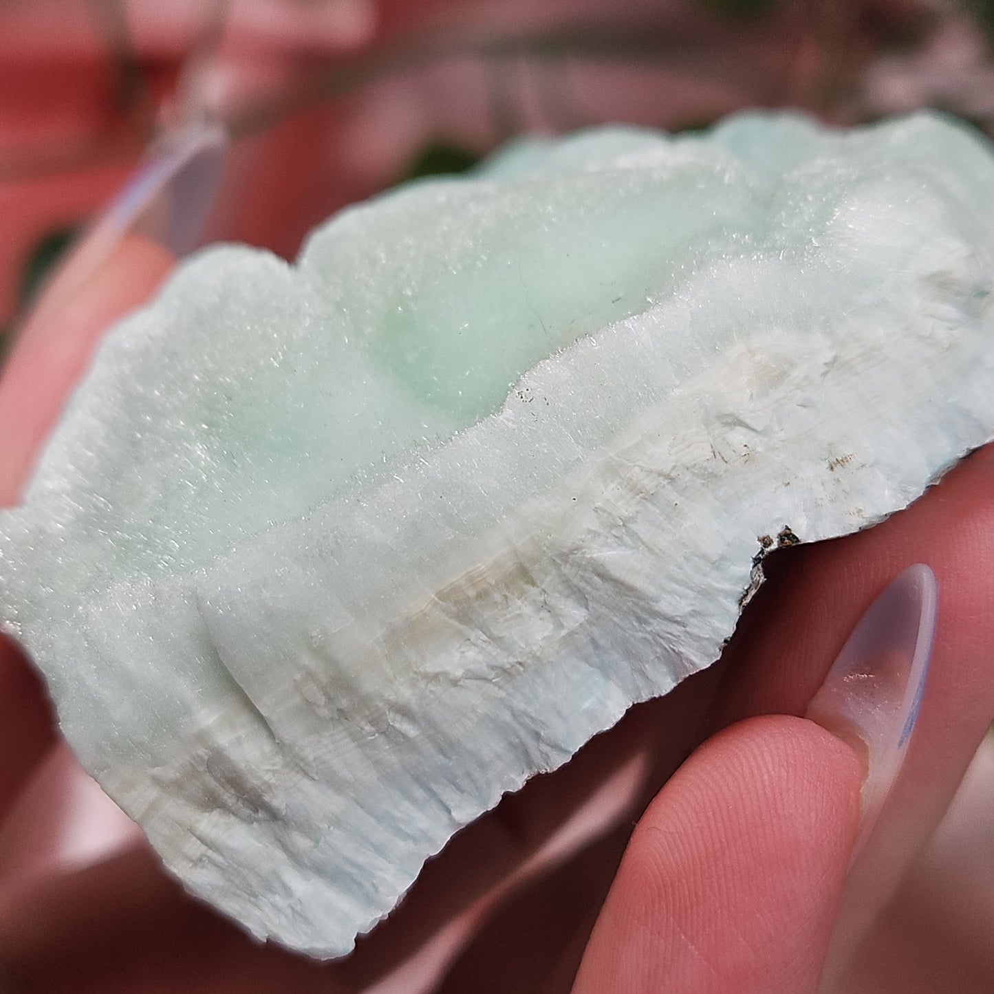 Blue aragonite specimen