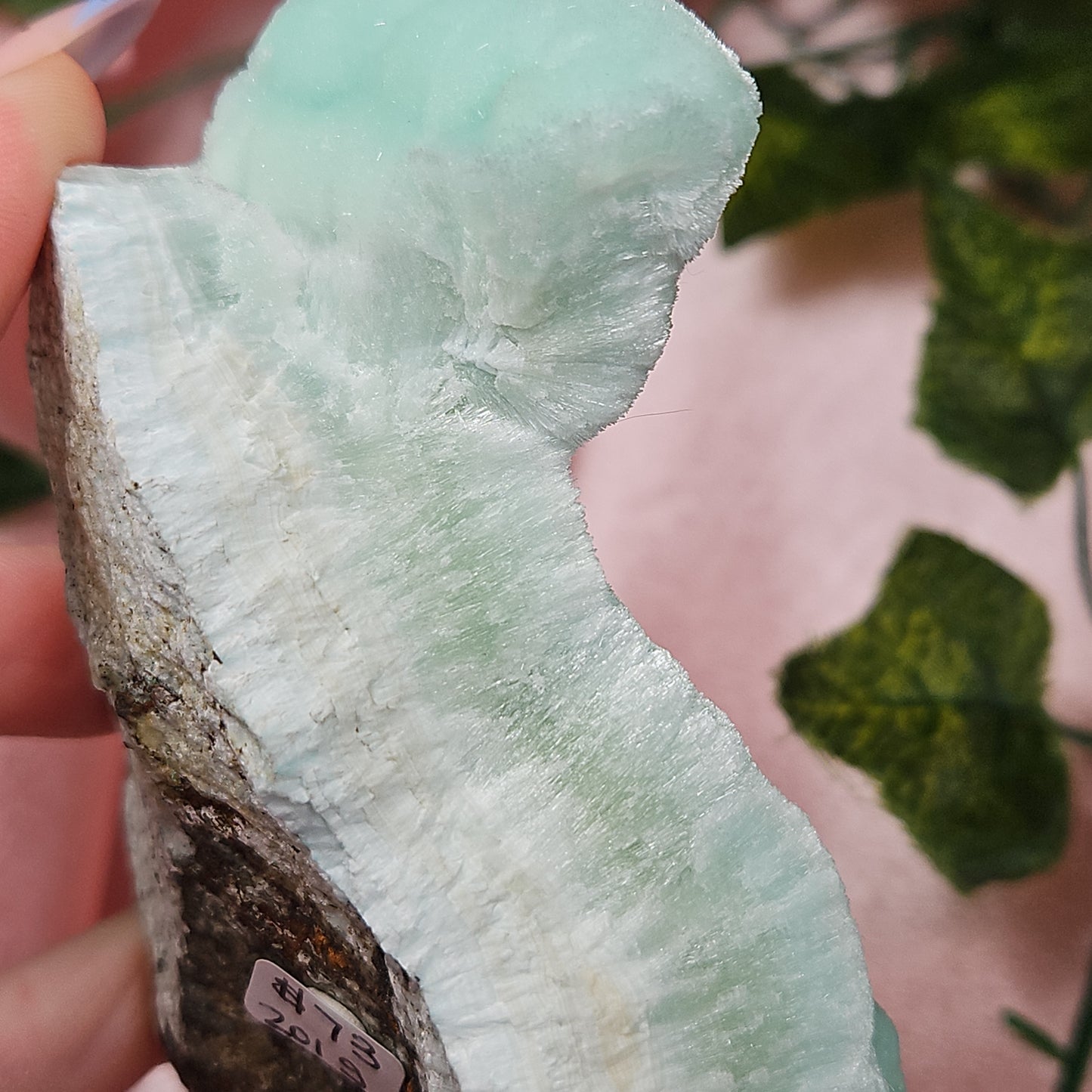 Blue aragonite specimen