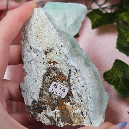 Blue aragonite specimen